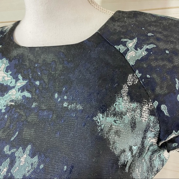 Zara Abstract Ink Splatter Jacquard Dress - Picture 7 of 14